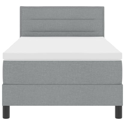 Letto box spring con materasso Grigio chiaro 90 x 200 cm