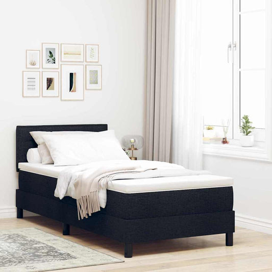 Letto a molle con testiera Nero 90 x 200 cm Tessuto | homemem39