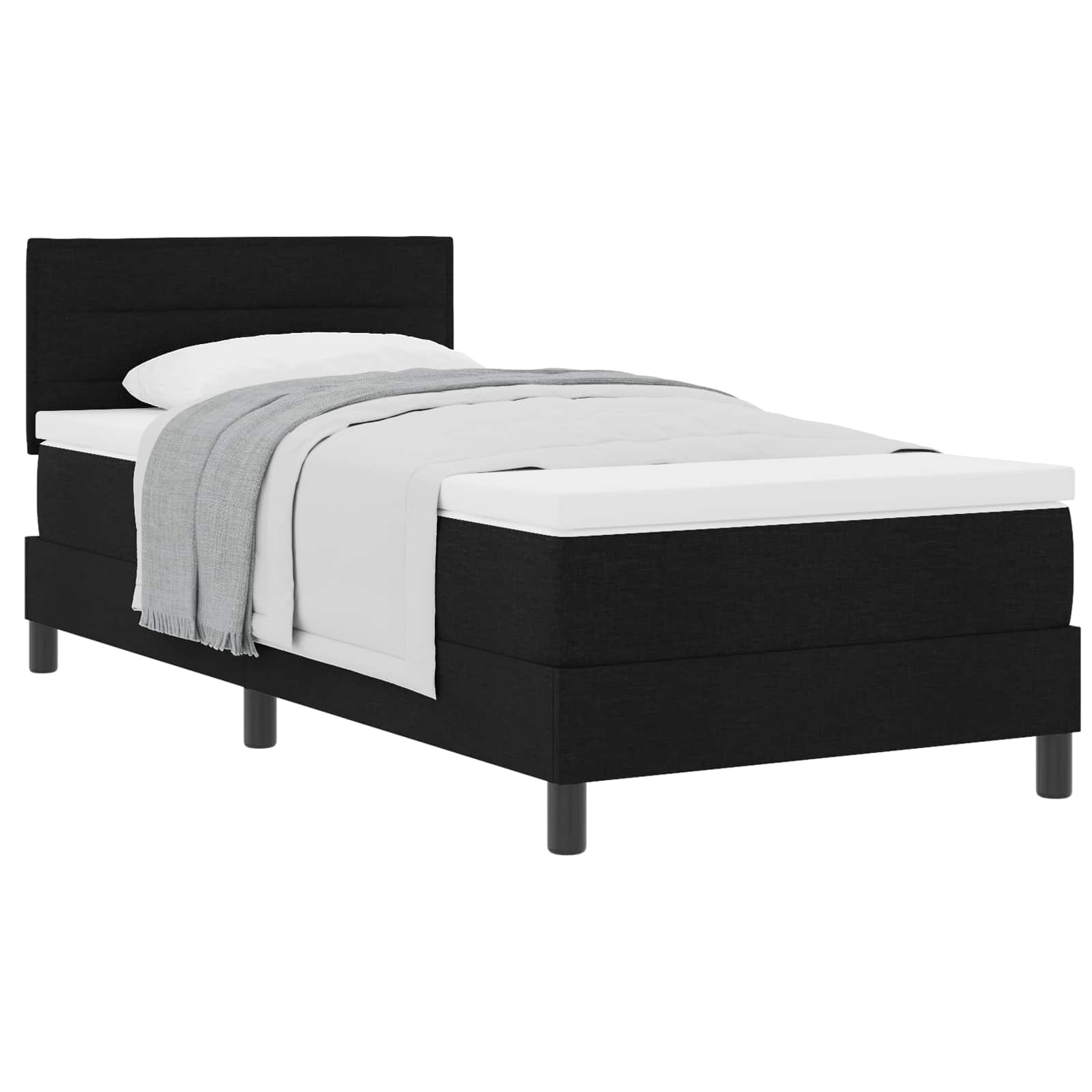 Letto a molle con testiera Nero 100 x 200 cm Tessuto | homemem39