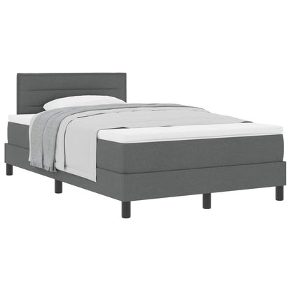 Letto a molle con materasso Grigio scuro 120 x 190 cm Tessuto