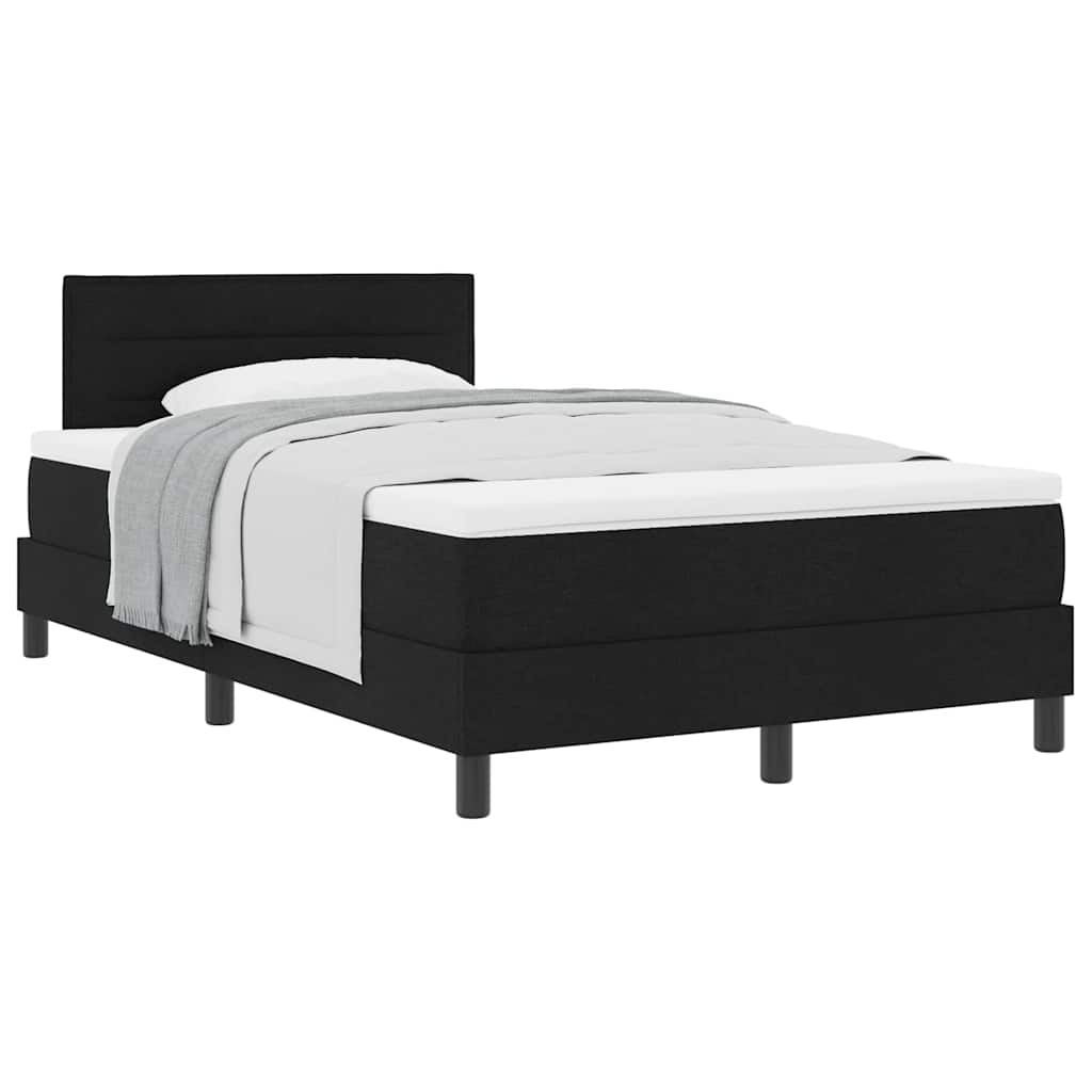 Letto box spring con materasso Nero 120 x 190 cm Tessuto