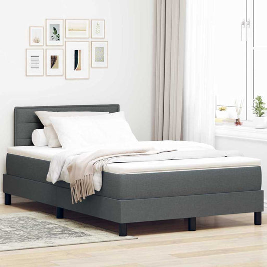 Letto box spring con materasso Grigio scuro 120 x 200 cm