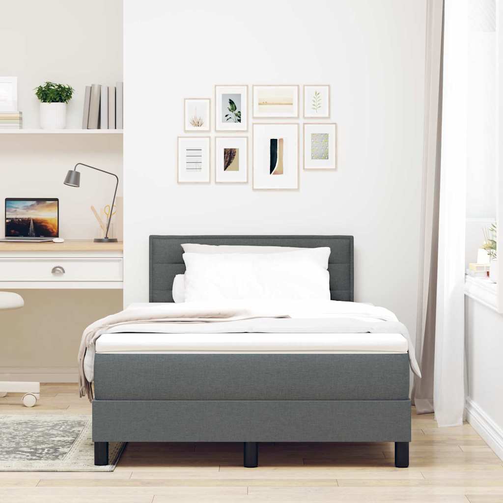 Letto box spring con materasso Grigio scuro 120 x 200 cm