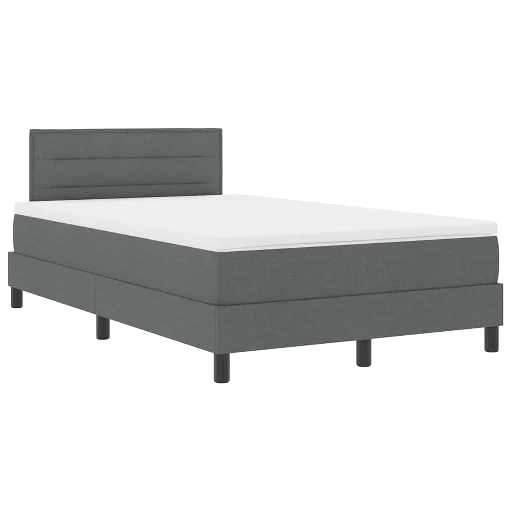 Letto box spring con materasso Grigio scuro 120 x 200 cm