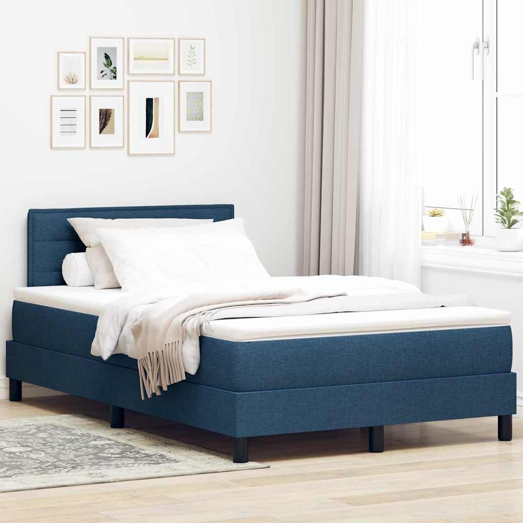 Letto box spring con materasso Blu 120 x 200 cm Tessuto - homemem39