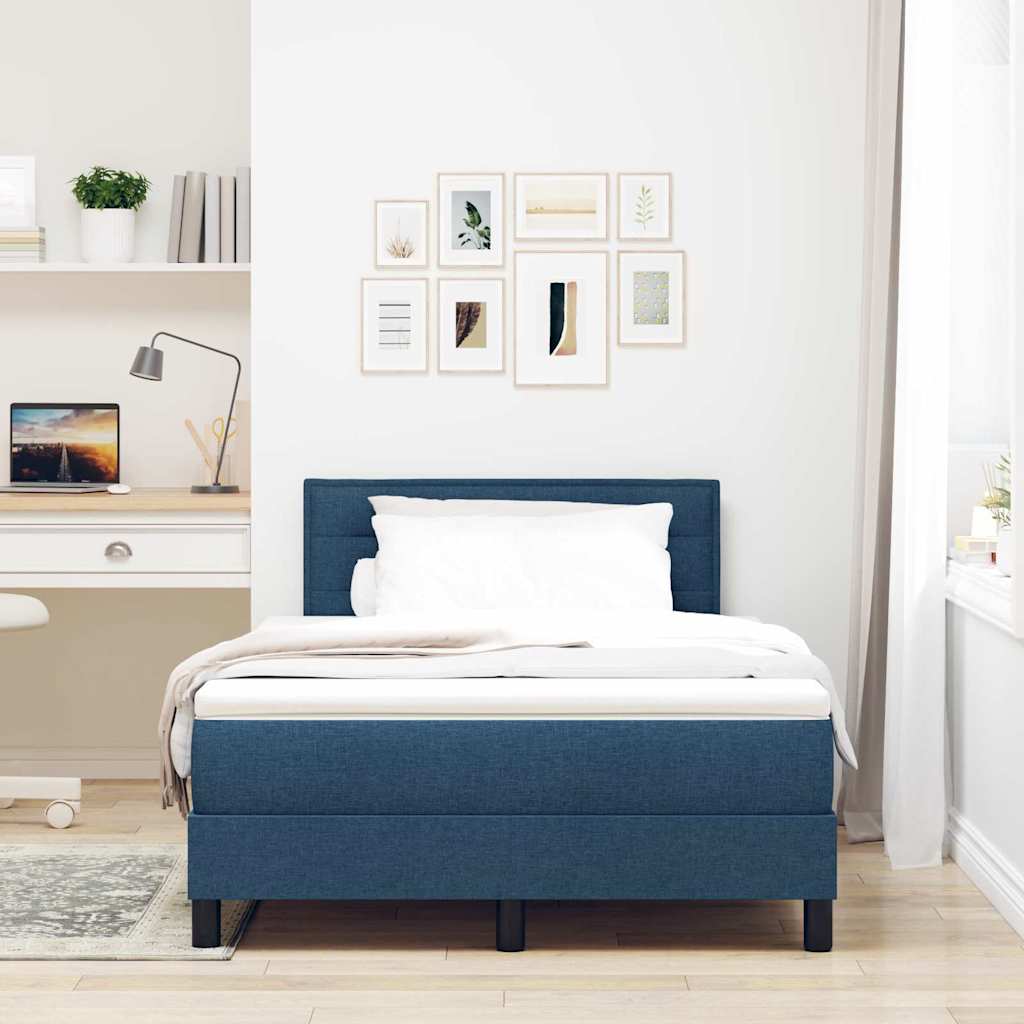 Letto box spring con materasso Blu 120 x 200 cm Tessuto - homemem39