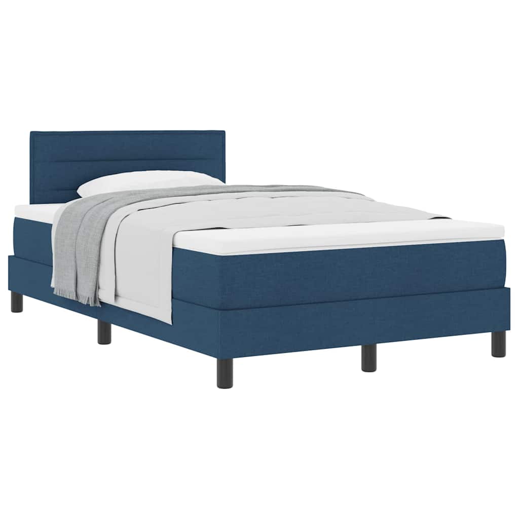 Letto box spring con materasso Blu 120 x 200 cm Tessuto - homemem39