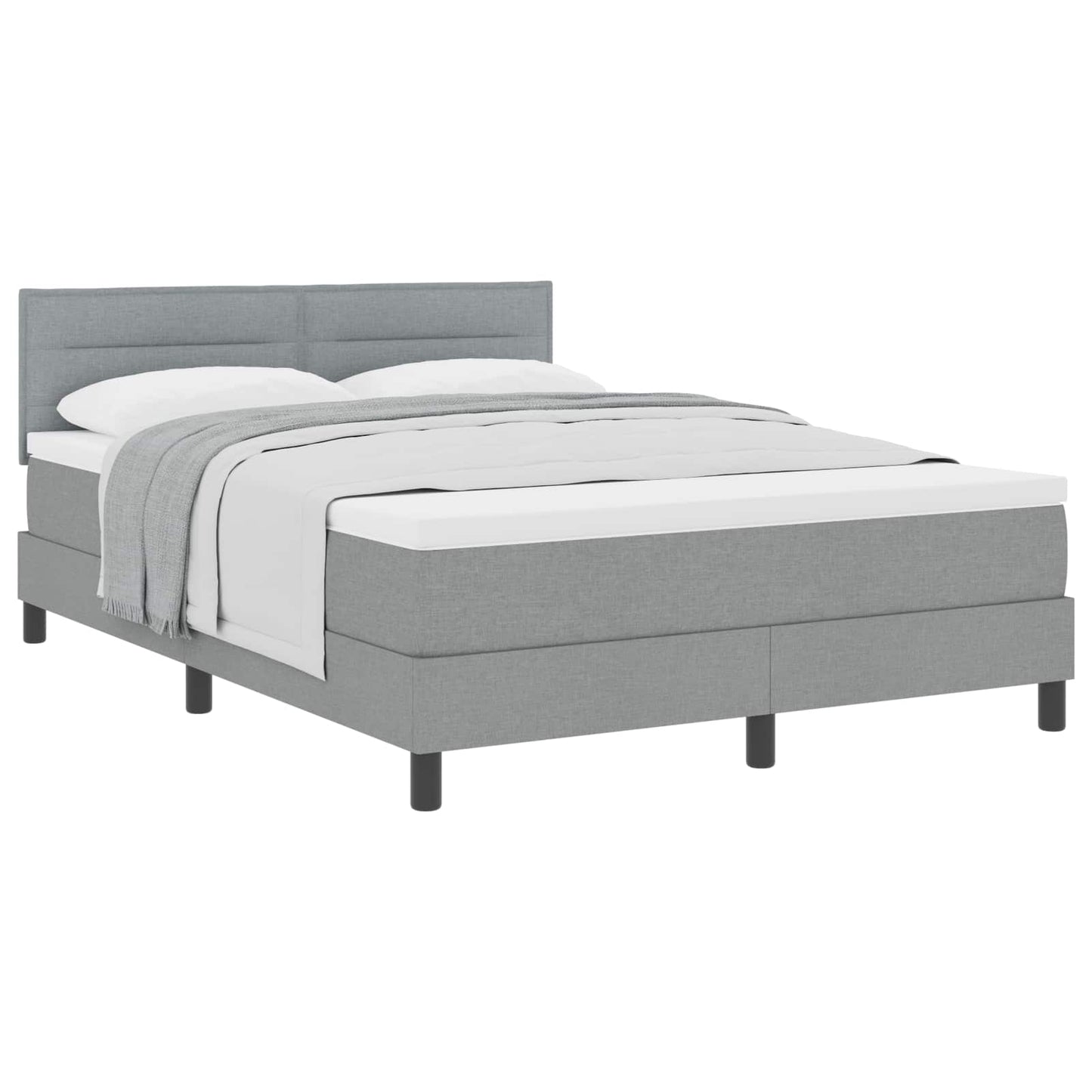 Letto a molle con testiera Grigio chiaro 140 x 190 cm Tessuto | homemem39