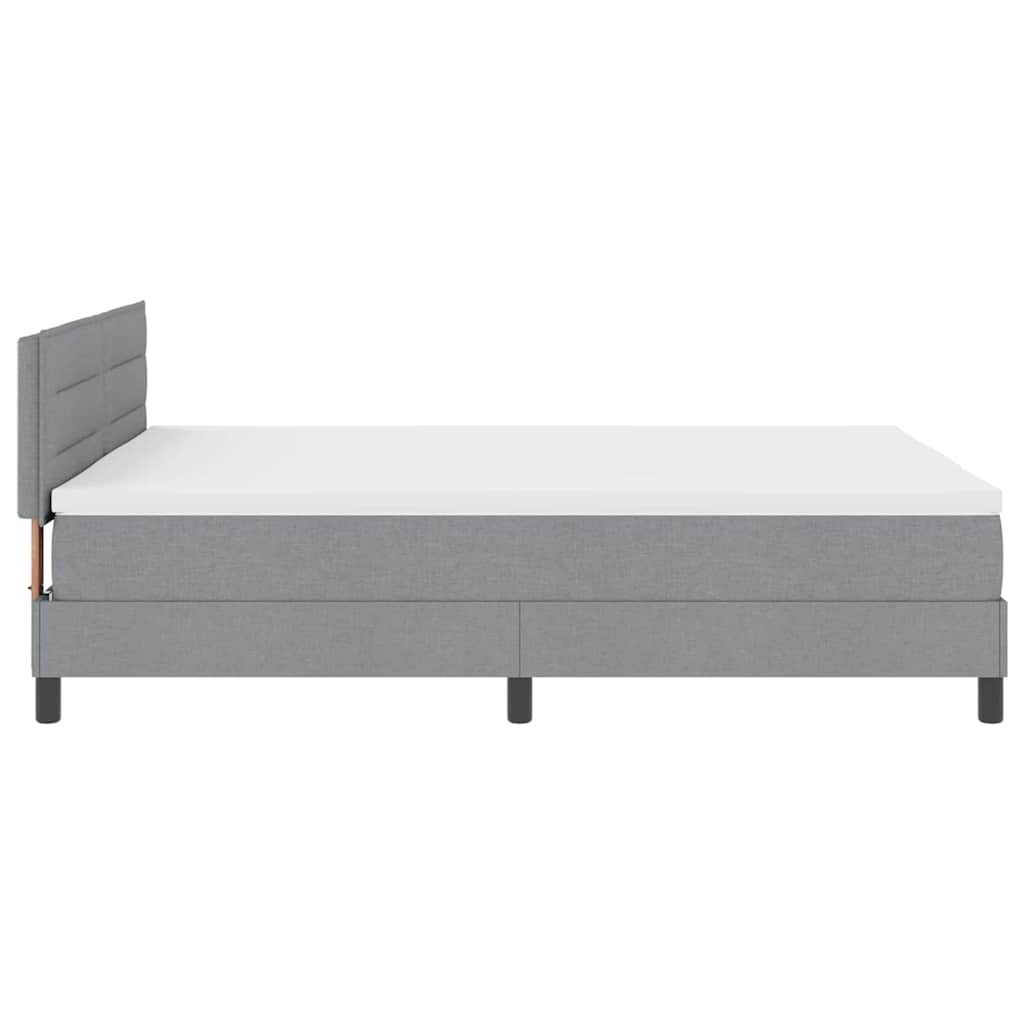 Letto a molle con testiera Grigio chiaro 140 x 190 cm Tessuto | homemem39