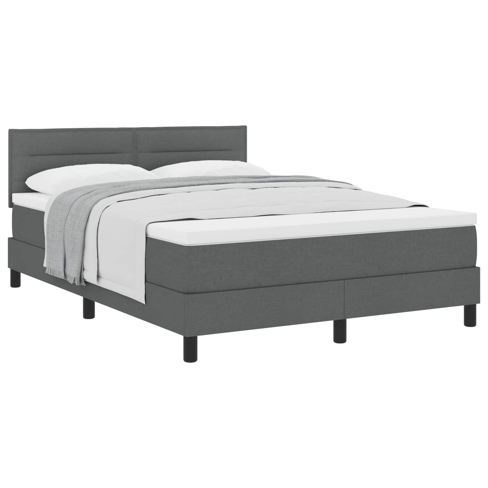 Letto a molle con testiera Grigio scuro 140 x 190 cm Tessuto | homemem39