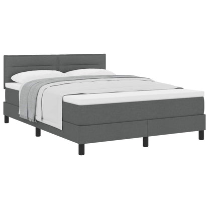 Letto a molle con testiera Grigio scuro 140 x 190 cm Tessuto | homemem39