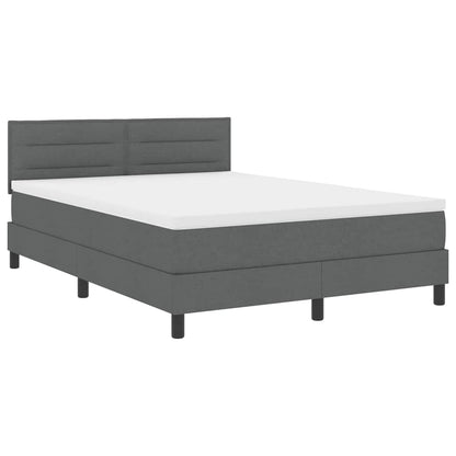 Letto a molle con testiera Grigio scuro 140 x 190 cm Tessuto | homemem39