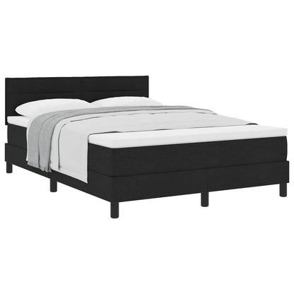 Letto a molle con testiera Nero 140 x 190 cm Tessuto