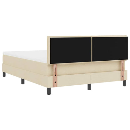 Letto a molle con cuscino Crema 140 x 190 cm Tessuto | homemem39
