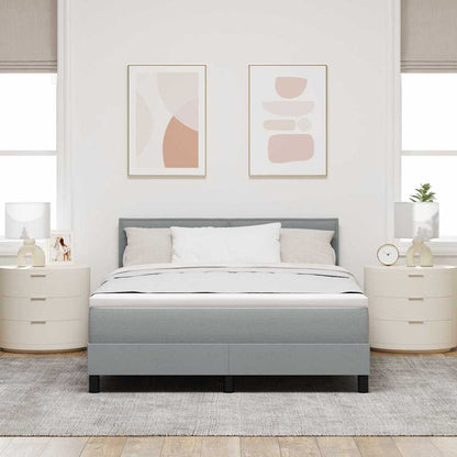Letto a molle con testiera Grigio chiaro 140 x 200 cm Tessuto | homemem39