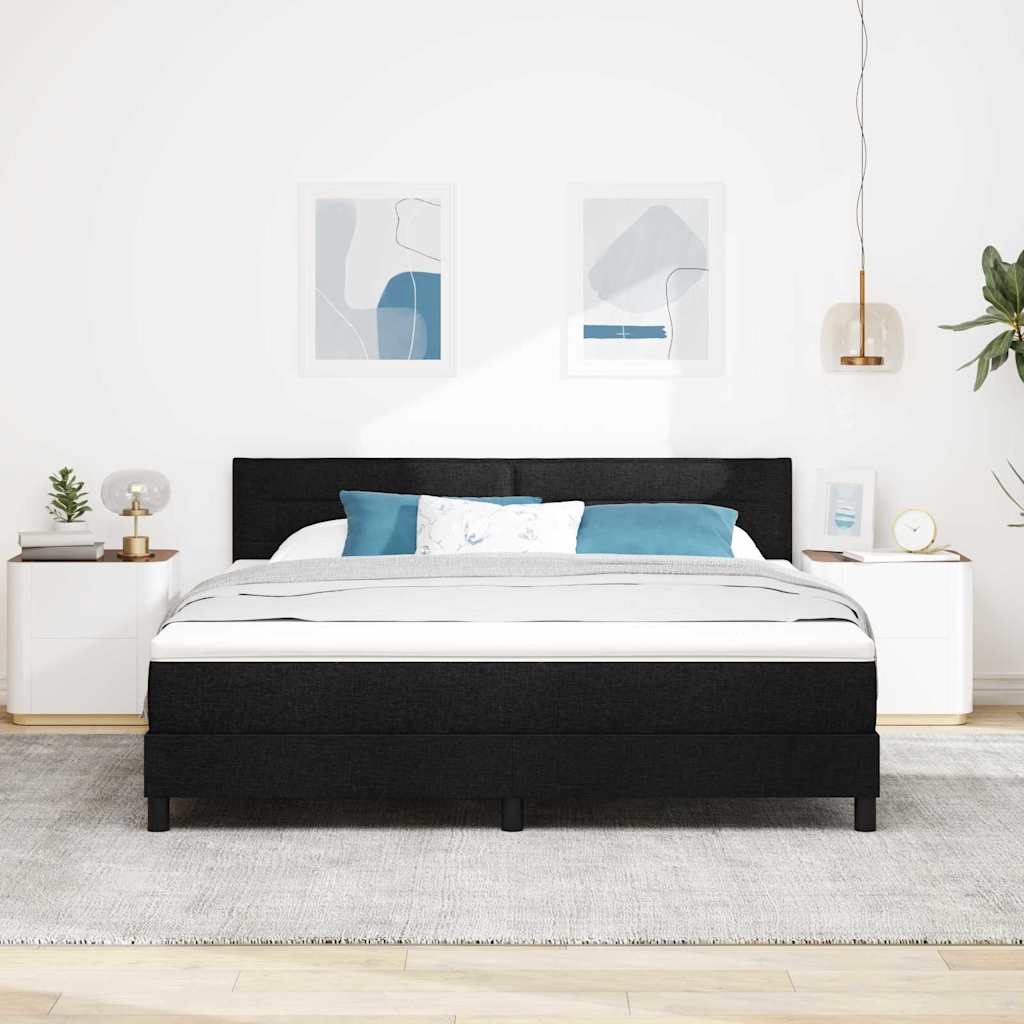 Letto a molle con testiera Nero 180 x 200 cm Tessuto | homemem39