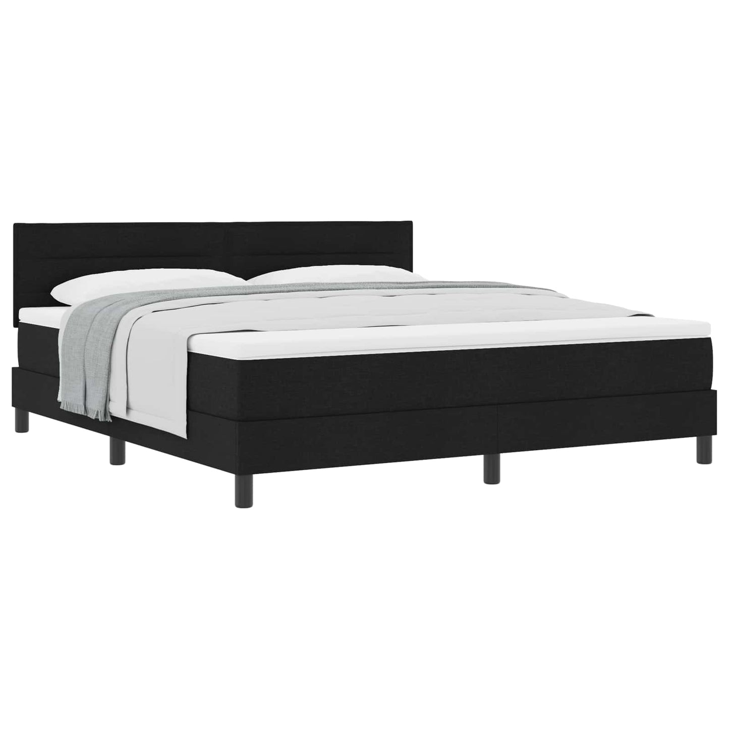 Letto a molle con testiera Nero 180 x 200 cm Tessuto | homemem39