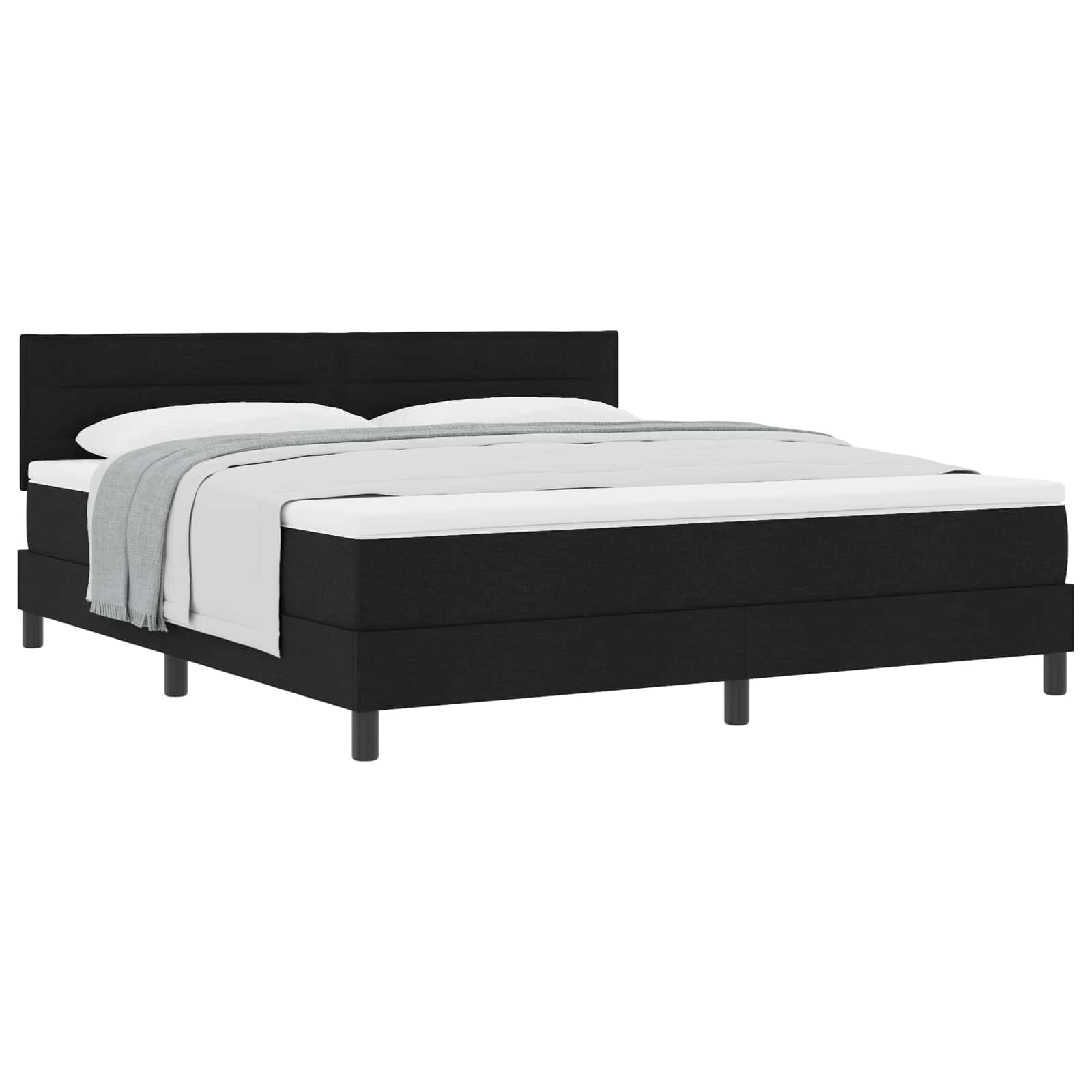 Letto a molle con testiera Nero 180 x 200 cm Tessuto | homemem39