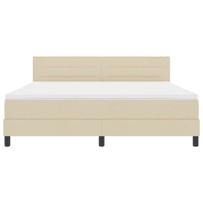 Letto a molle con materasso Crema 180 x 200 cm Tessuto