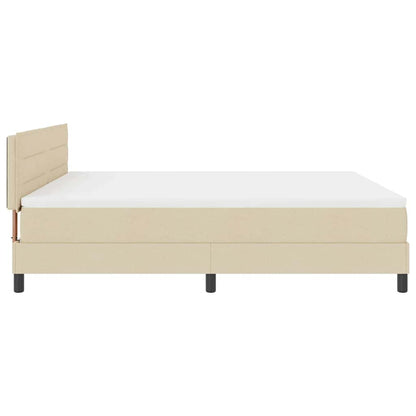 Letto a molle con materasso Crema 180 x 200 cm Tessuto