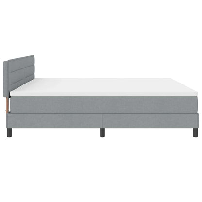 Letto a molle con testiera Grigio chiaro 200 x 200 cm Tessuto | homemem39