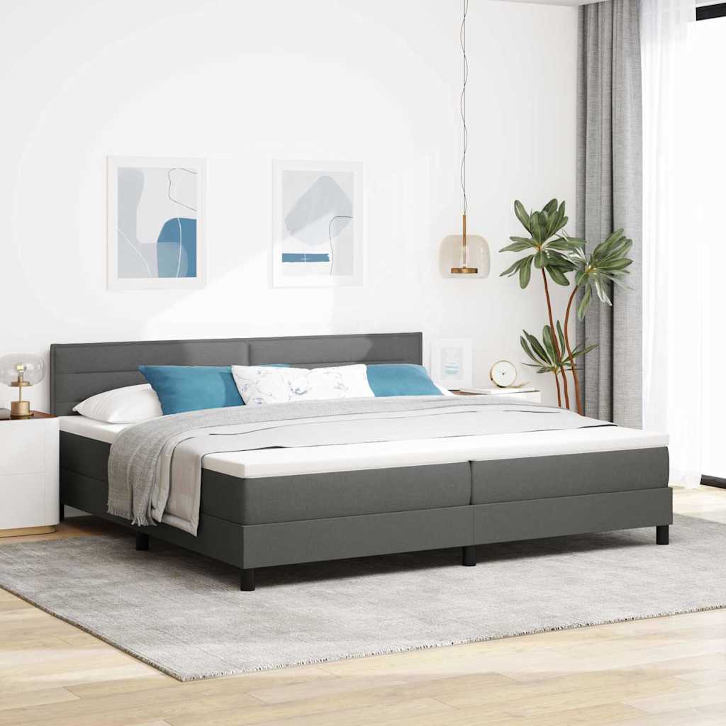 Letto box spring con materasso Grigio scuro 200 x 200 cm