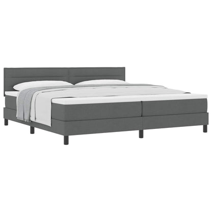 Letto a molle con testiera Grigio scuro 200 x 200 cm Tessuto | homemem39
