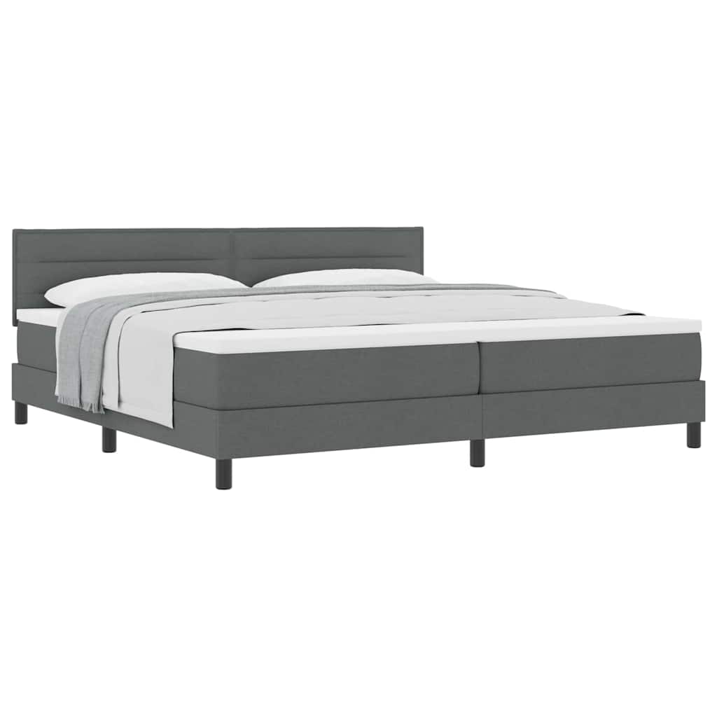 Letto box spring con materasso Grigio scuro 200 x 200 cm