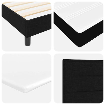 Letto a molle con testiera Nero 200 x 200 cm Tessuto | homemem39