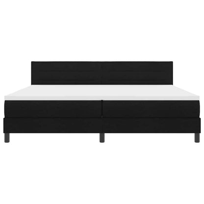Letto a molle con testiera Nero 200 x 200 cm Tessuto | homemem39