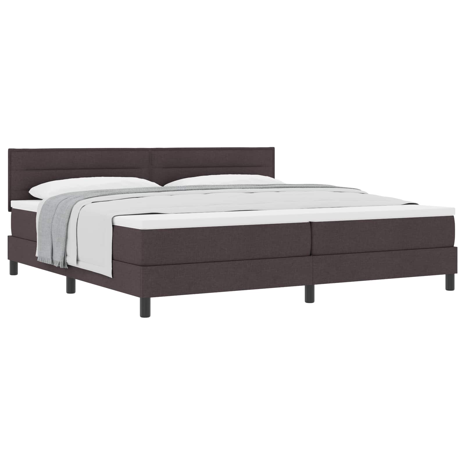 Letto a molle con testiera Marrone Scuro 200 x 200 cm Tessuto | homemem39