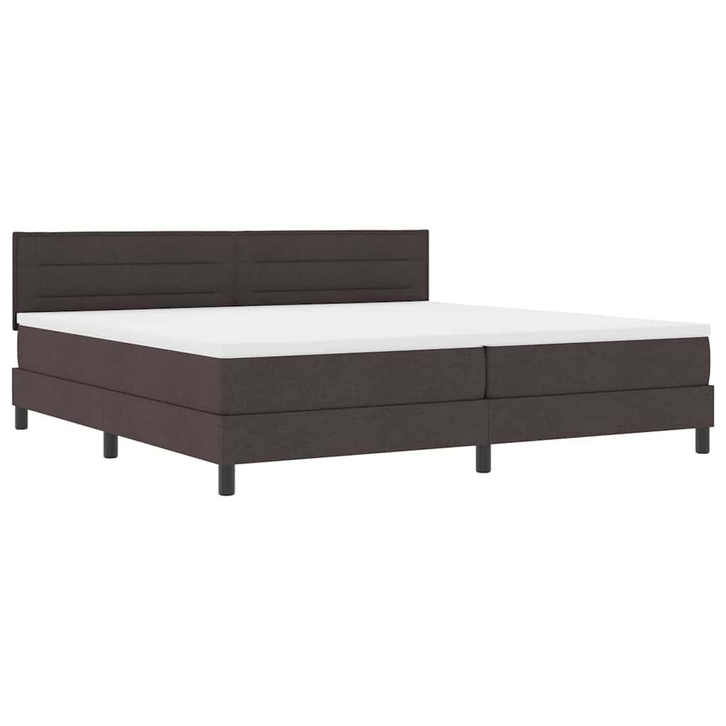 Letto a molle con testiera Marrone Scuro 200 x 200 cm Tessuto | homemem39