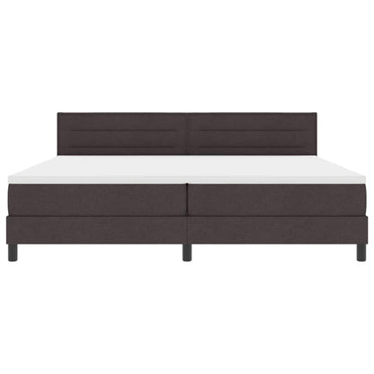 Letto a molle con testiera Marrone Scuro 200 x 200 cm Tessuto | homemem39