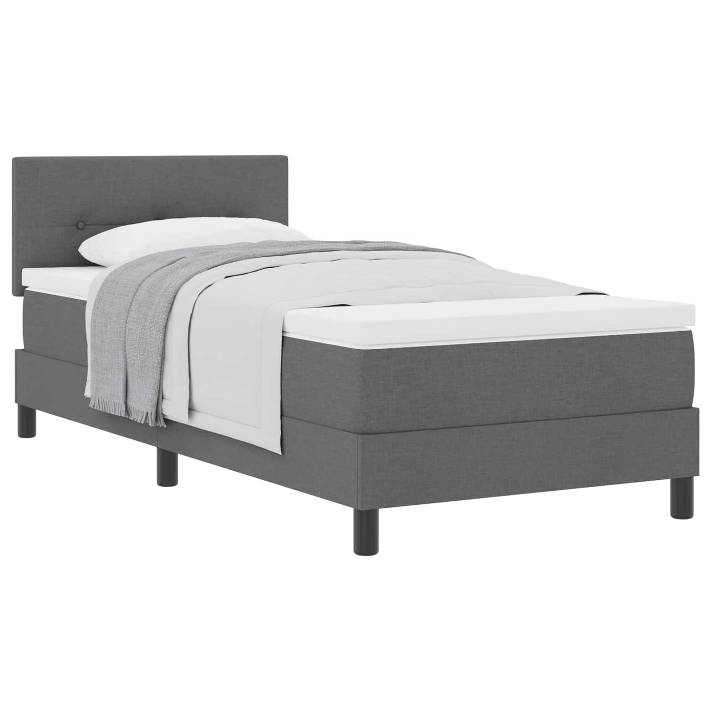 Letto a molle con testiera Grigio scuro 80 x 200 cm Tessuto | homemem39