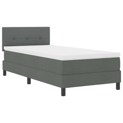 Letto a molle con testiera Grigio scuro 80 x 200 cm Tessuto | homemem39