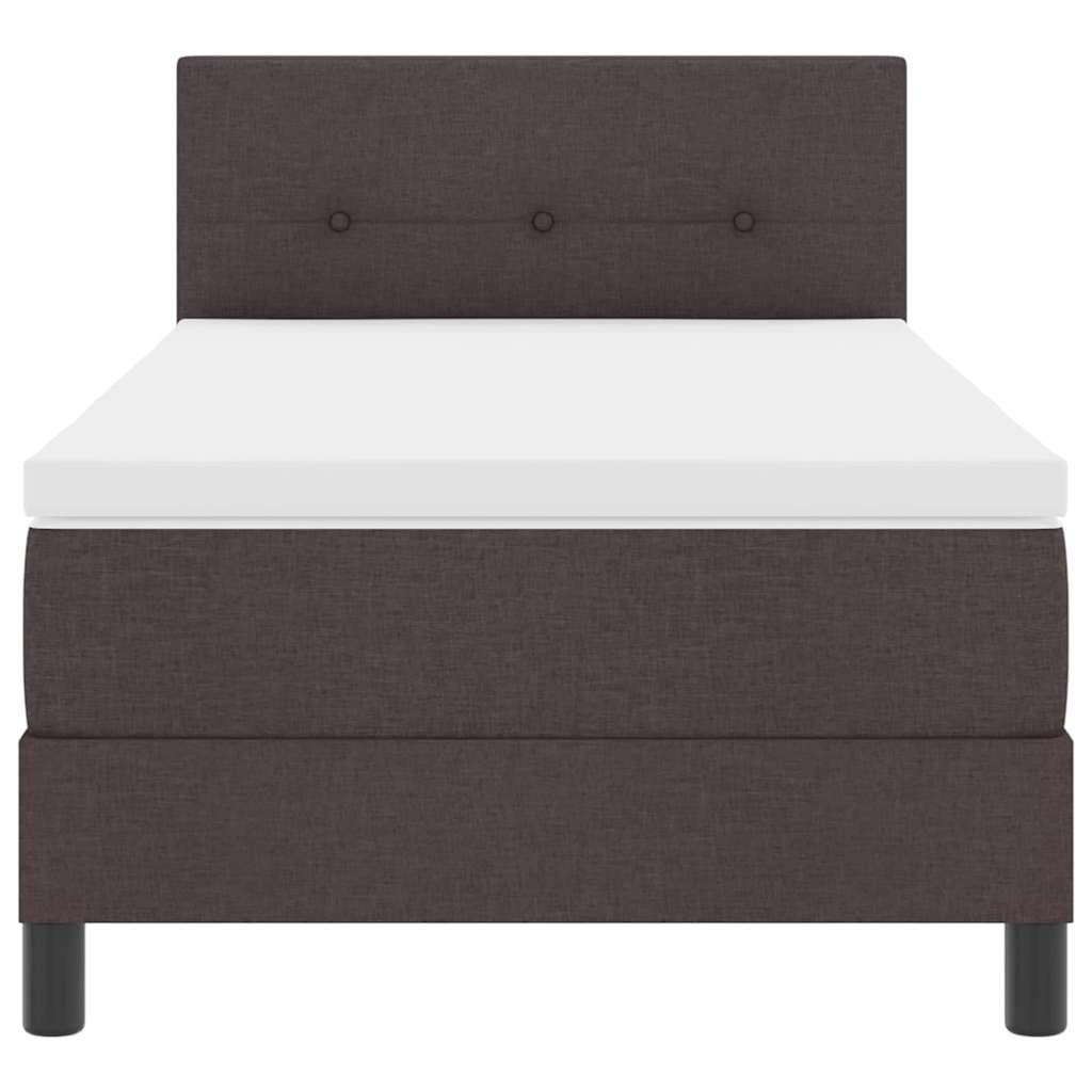 Letto a molle con testiera Marrone Scuro 80 x 200 cm Tessuto | homemem39