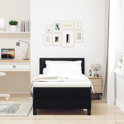 Letto a molle con testiera Nero 90 x 190 cm Tessuto | homemem39