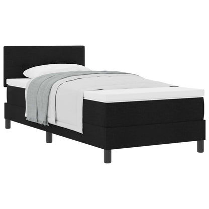 Letto a molle con testiera Nero 90 x 190 cm Tessuto