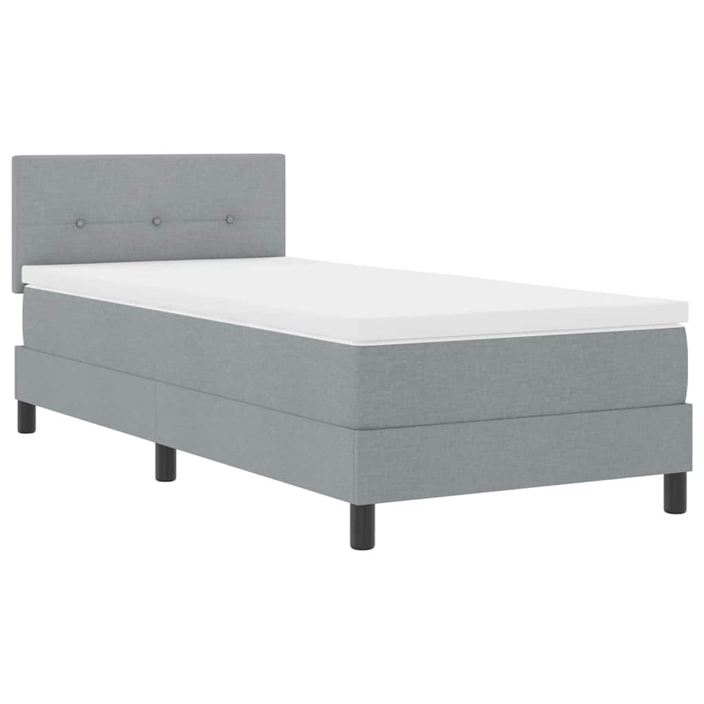 Letto a molle con testiera Grigio chiaro 90 x 200 cm Tessuto | homemem39