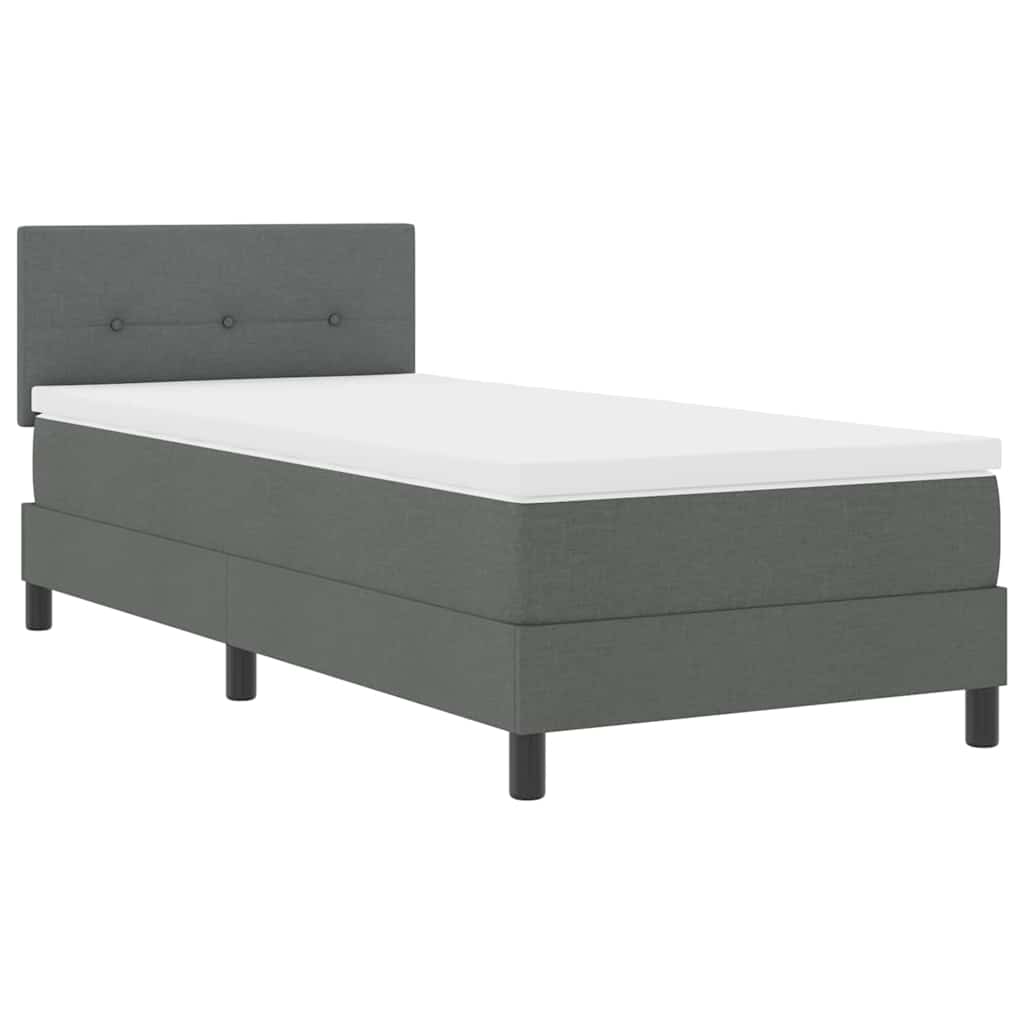 Letto a molle con testiera Grigio scuro 90 x 200 cm Tessuto | homemem39
