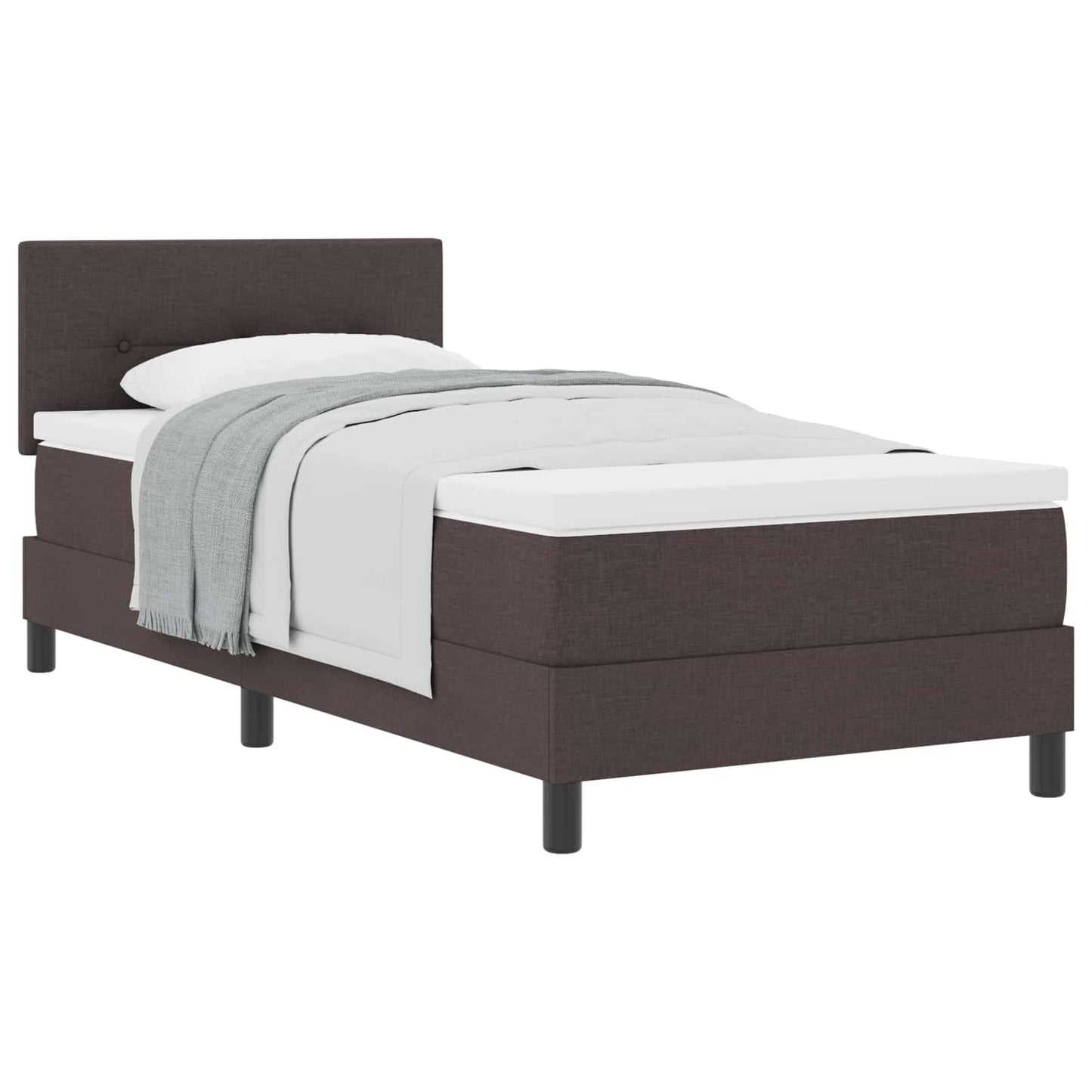 Letto a molle con testiera Marrone Scuro 90 x 200 cm Tessuto | homemem39