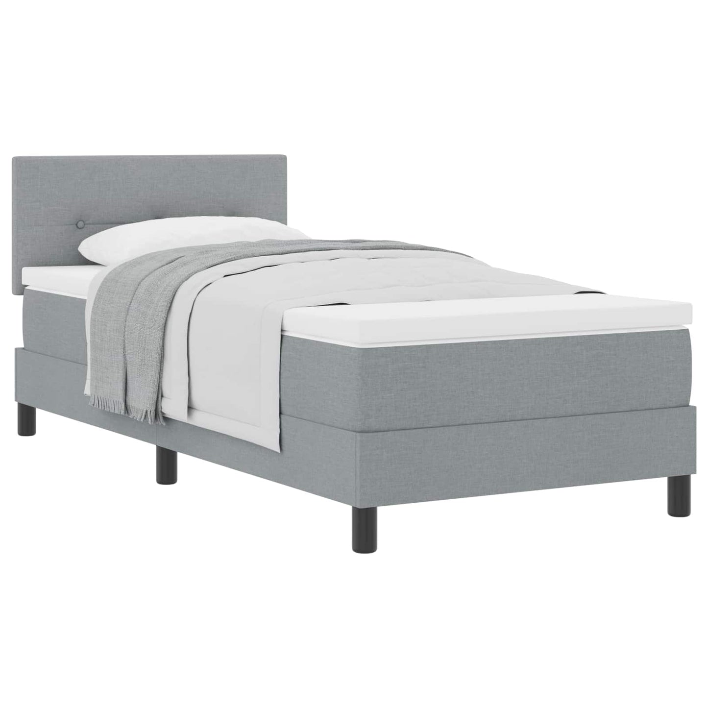 Letto a molle con testiera Grigio chiaro 100 x 200 cm Tessuto | homemem39