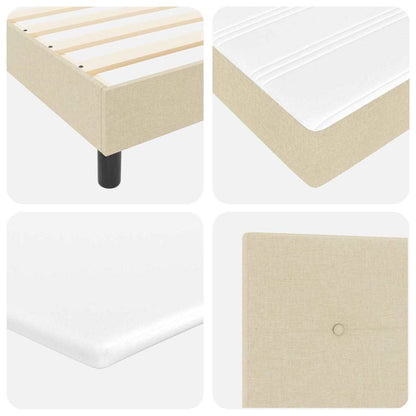 Letto box spring con materasso Crema 100 x 200 cm Tessuto