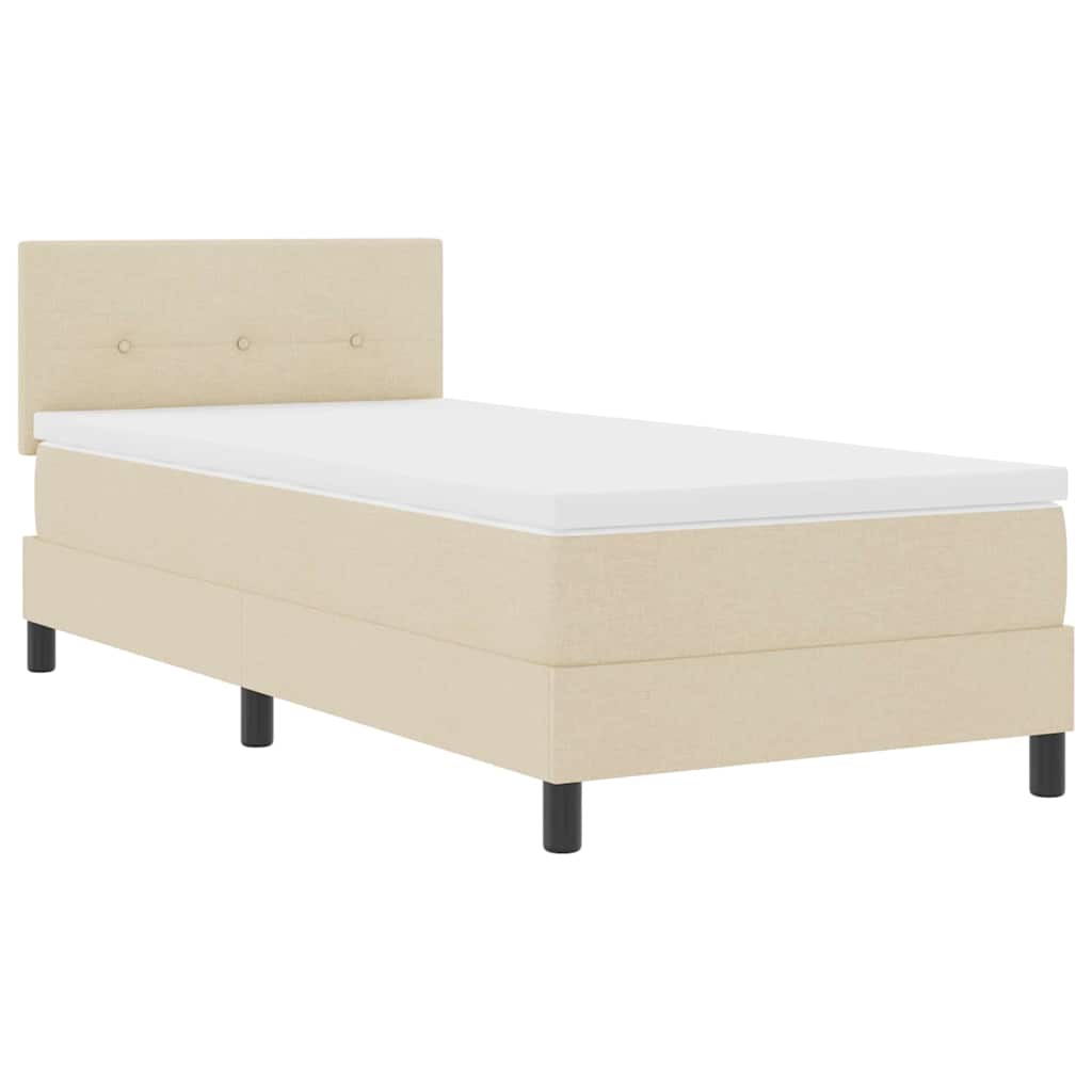 Letto box spring con materasso Crema 100 x 200 cm Tessuto