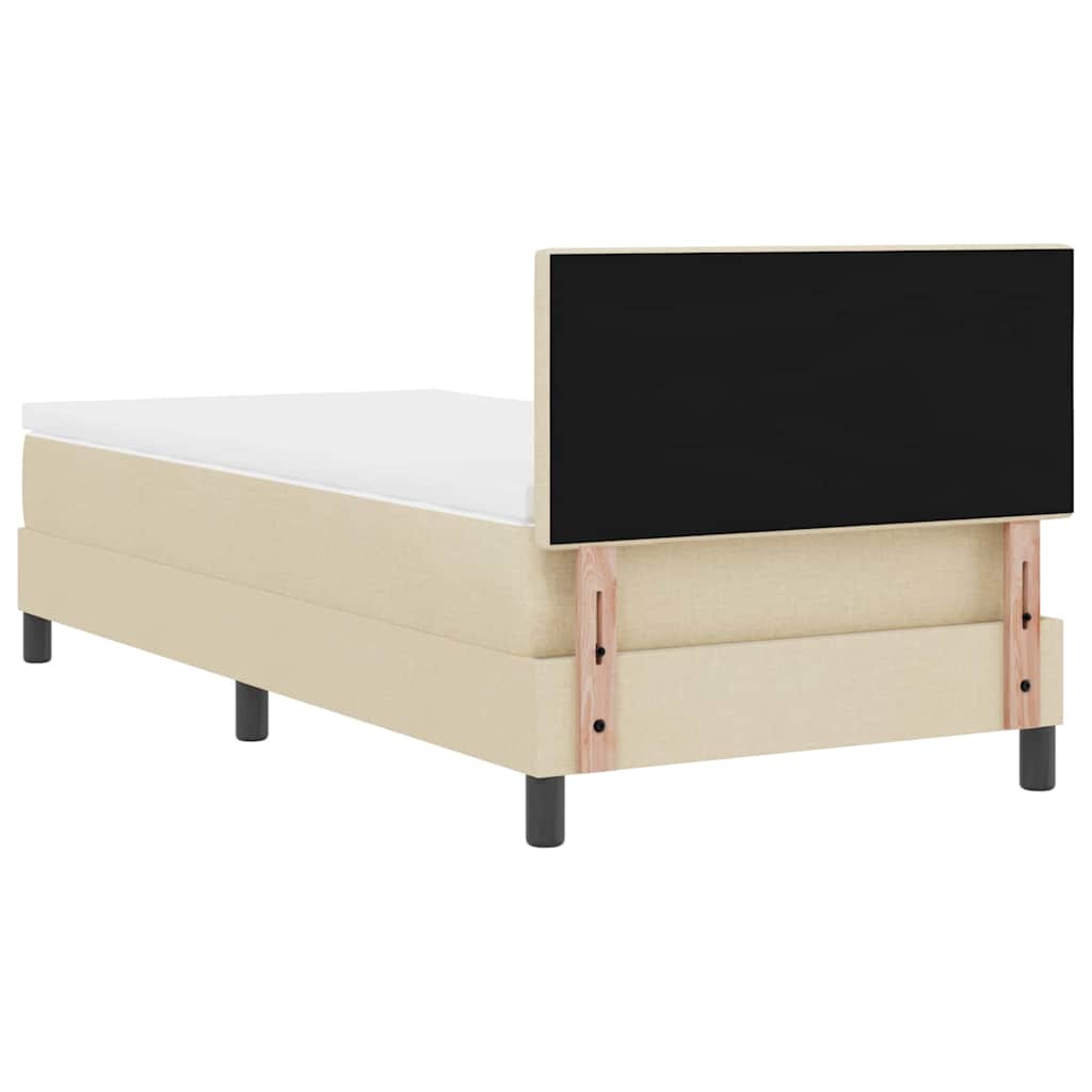 Letto box spring con materasso Crema 100 x 200 cm Tessuto