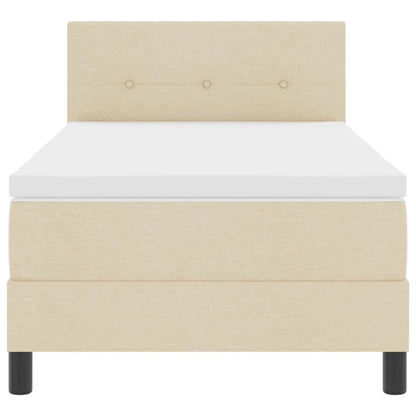 Letto box spring con materasso Crema 100 x 200 cm Tessuto