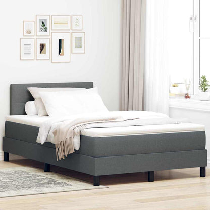 Letto a molle con materasso Grigio scuro 120 x 190 cm Tessuto