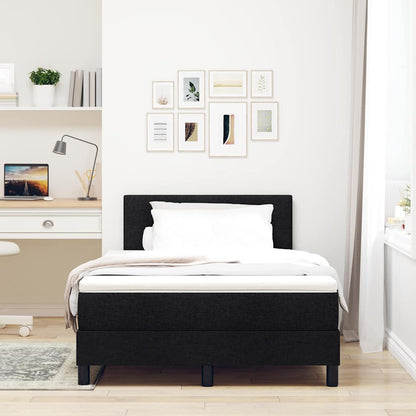 Letto a molle con testiera Nero 120 x 190 cm Tessuto | homemem39