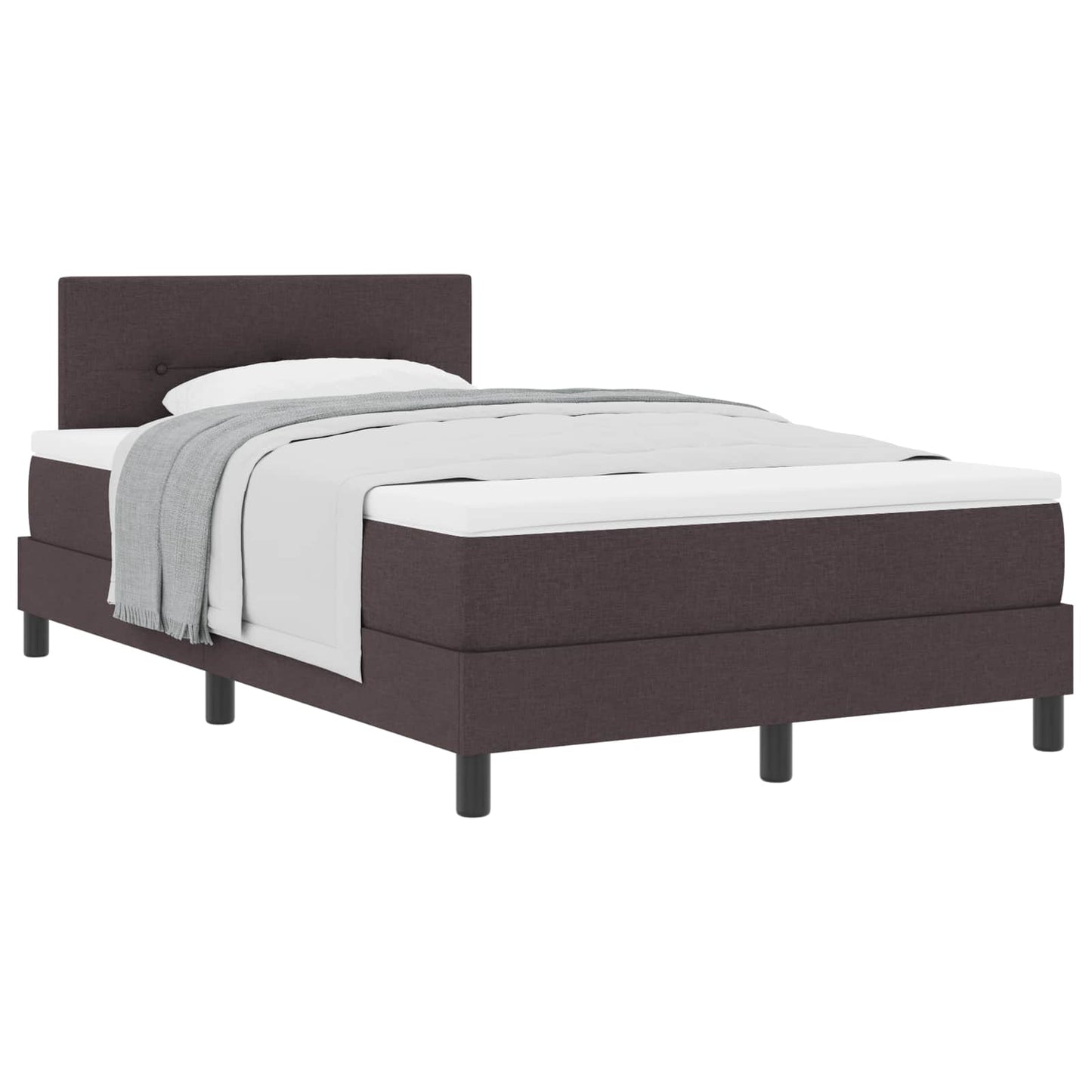 Letto a molle con testiera Marrone Scuro 120 x 190 cm Tessuto | homemem39