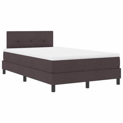 Letto a molle con testiera Marrone Scuro 120 x 200 cm Tessuto